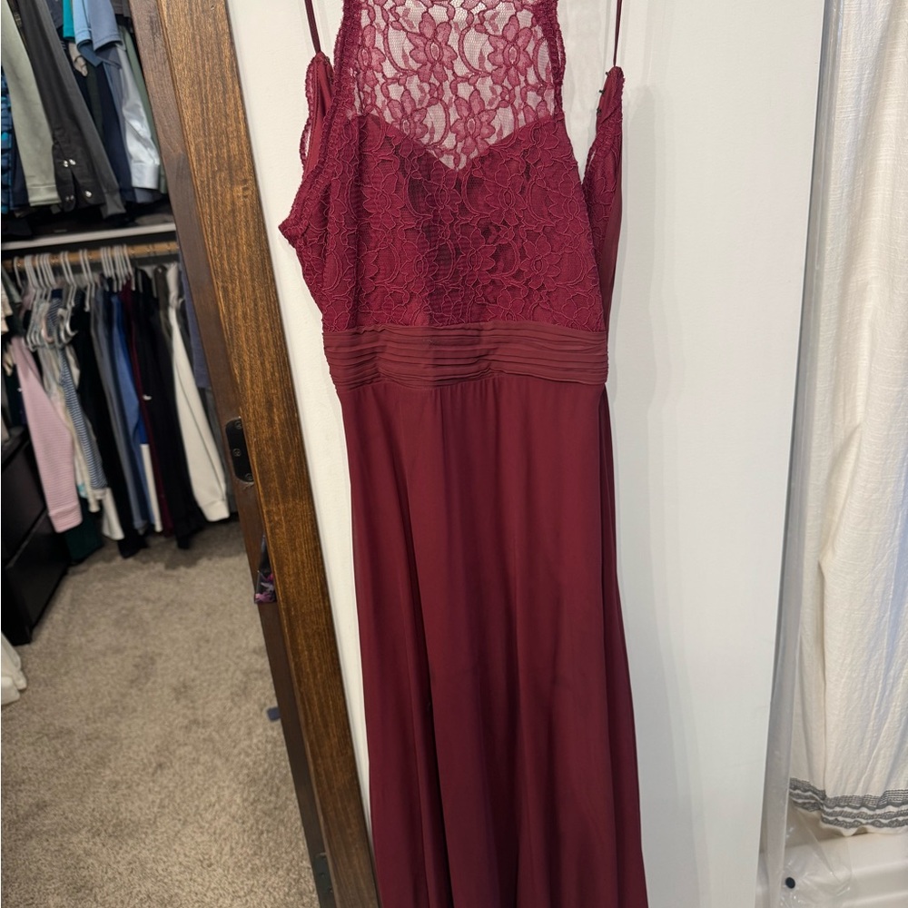 Bill Levkoff Burgundy Bridesmaid Dress